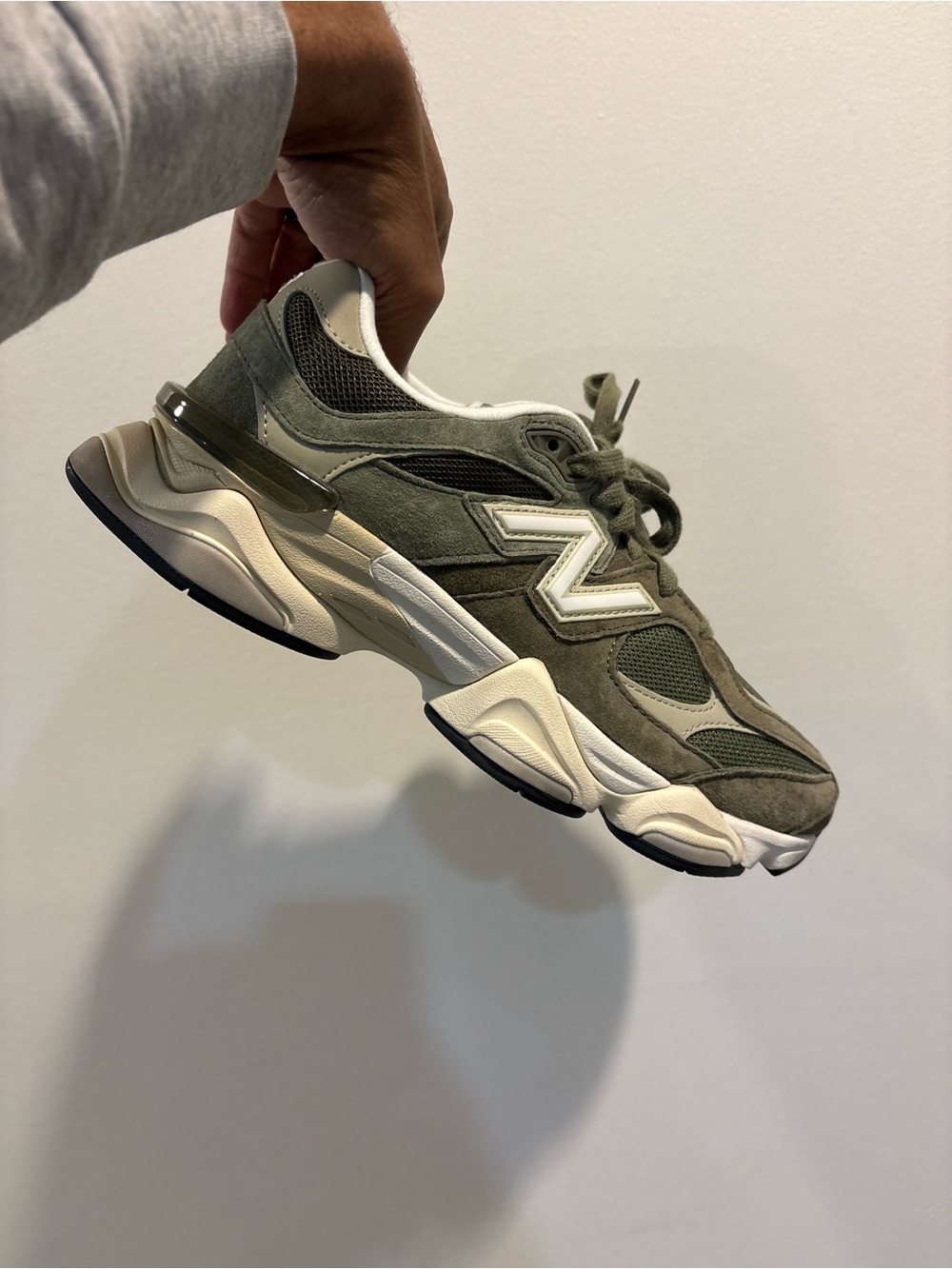 New Balance Olive and White Men's Chunky Runner Sneaker: Mn-7.5 | Wm-9